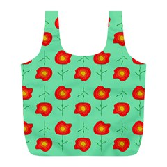 Flower Pattern Ornament Full Print Recycle Bag (L)