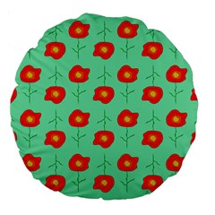 Flower Pattern Ornament Large 18  Premium Flano Round Cushions