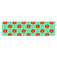 Flower Pattern Ornament Satin Scarf (Oblong)