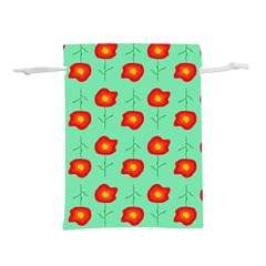 Flower Pattern Ornament Lightweight Drawstring Pouch (L)