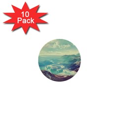 Landscape Mountains Lake River 1  Mini Buttons (10 Pack)  by HermanTelo