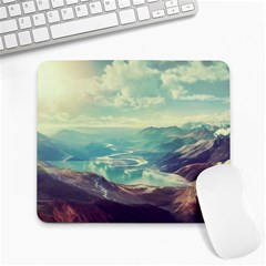 Landscape Mountains Lake River Large Mousepads by HermanTelo