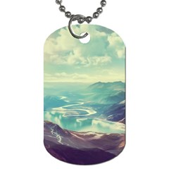 Landscape Mountains Lake River Dog Tag (two Sides) by HermanTelo