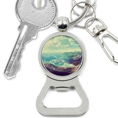 Landscape Mountains Lake River Bottle Opener Key Chain by HermanTelo