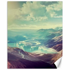 Landscape Mountains Lake River Canvas 16  X 20  by HermanTelo