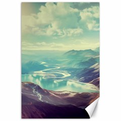 Landscape Mountains Lake River Canvas 24  X 36  by HermanTelo