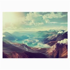 Landscape Mountains Lake River Large Glasses Cloth