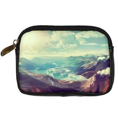 Landscape Mountains Lake River Digital Camera Leather Case