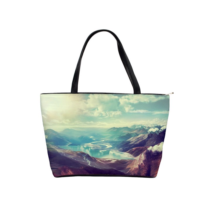 Landscape Mountains Lake River Classic Shoulder Handbag