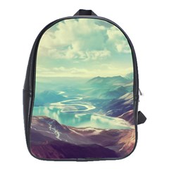 Landscape Mountains Lake River School Bag (large) by HermanTelo