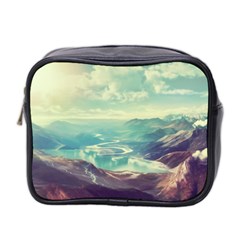 Landscape Mountains Lake River Mini Toiletries Bag (two Sides) by HermanTelo