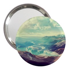 Landscape Mountains Lake River 3  Handbag Mirrors by HermanTelo