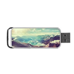 Landscape Mountains Lake River Portable Usb Flash (one Side) by HermanTelo