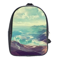 Landscape Mountains Lake River School Bag (xl) by HermanTelo