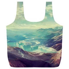 Landscape Mountains Lake River Full Print Recycle Bag (xxl)