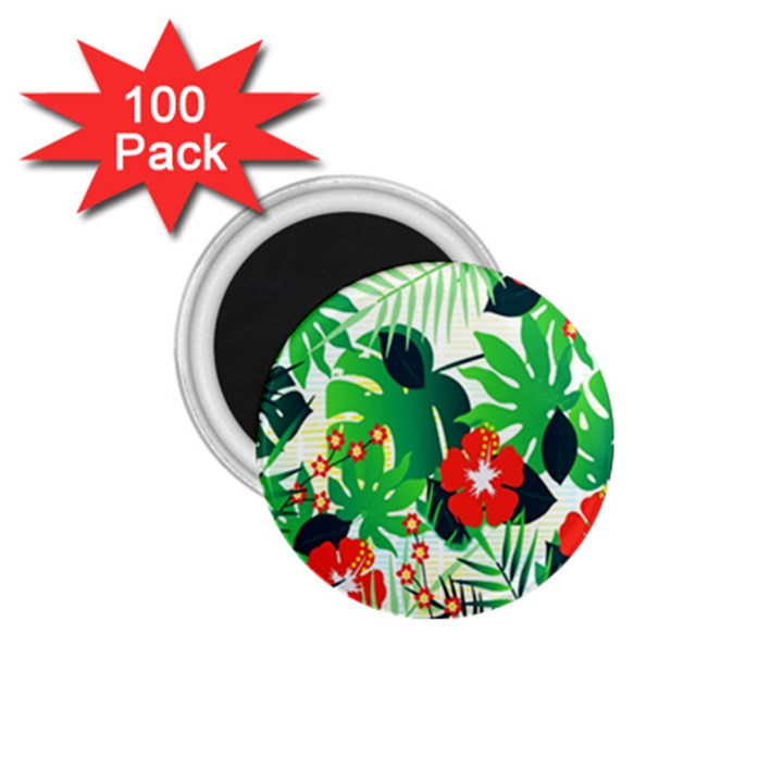 Tropical Leaf Flower Digital 1.75  Magnets (100 pack) 