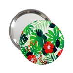 Tropical Leaf Flower Digital 2.25  Handbag Mirrors Front