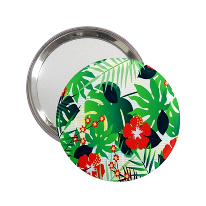 Tropical Leaf Flower Digital 2.25  Handbag Mirrors