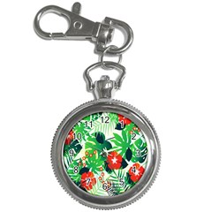 Tropical Leaf Flower Digital Key Chain Watches