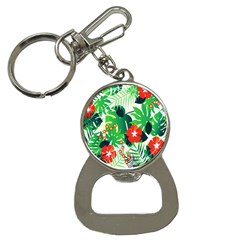 Tropical Leaf Flower Digital Bottle Opener Key Chain by Mariart