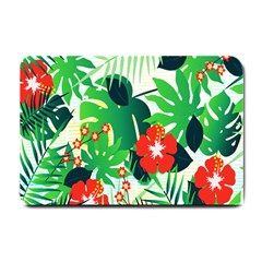 Tropical Leaf Flower Digital Small Doormat  by Mariart