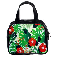 Tropical Leaf Flower Digital Classic Handbag (two Sides) by Mariart