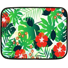 Tropical Leaf Flower Digital Fleece Blanket (mini) by Mariart