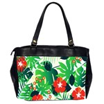 Tropical Leaf Flower Digital Oversize Office Handbag (2 Sides) Back