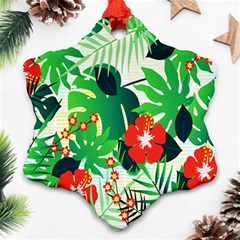 Tropical Leaf Flower Digital Ornament (snowflake) by Mariart