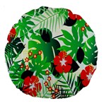 Tropical Leaf Flower Digital Large 18  Premium Round Cushions Front