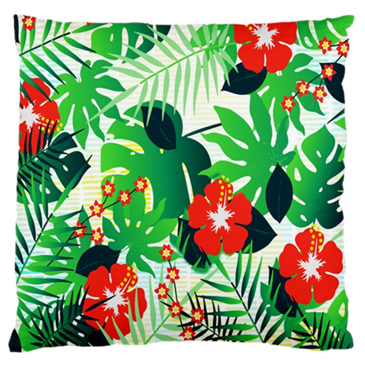 Tropical Leaf Flower Digital Standard Flano Cushion Case (Two Sides)