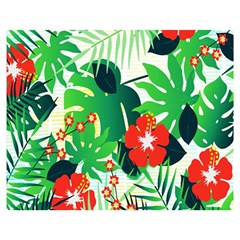 Tropical Leaf Flower Digital Double Sided Flano Blanket (medium)  by Mariart