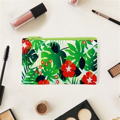 Tropical Leaf Flower Digital Cosmetic Bag (xs) by Mariart