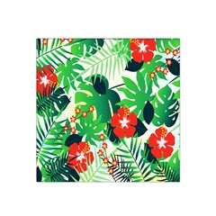 Tropical Leaf Flower Digital Satin Bandana Scarf