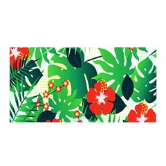 Tropical Leaf Flower Digital Satin Wrap