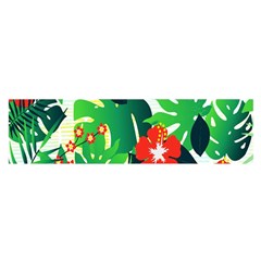 Tropical Leaf Flower Digital Satin Scarf (Oblong)