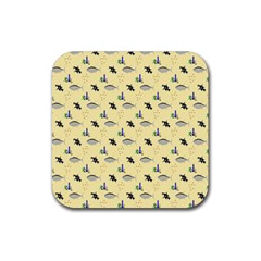 Bluefishes Rubber Coaster (square)  by Sparkle