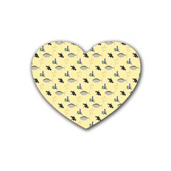 Bluefishes Rubber Coaster (heart)  by Sparkle