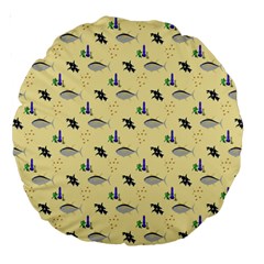 Bluefishes Large 18  Premium Round Cushions by Sparkle