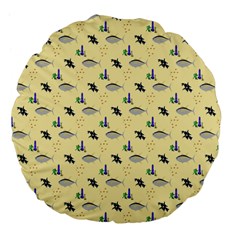 Bluefishes Large 18  Premium Flano Round Cushions by Sparkle