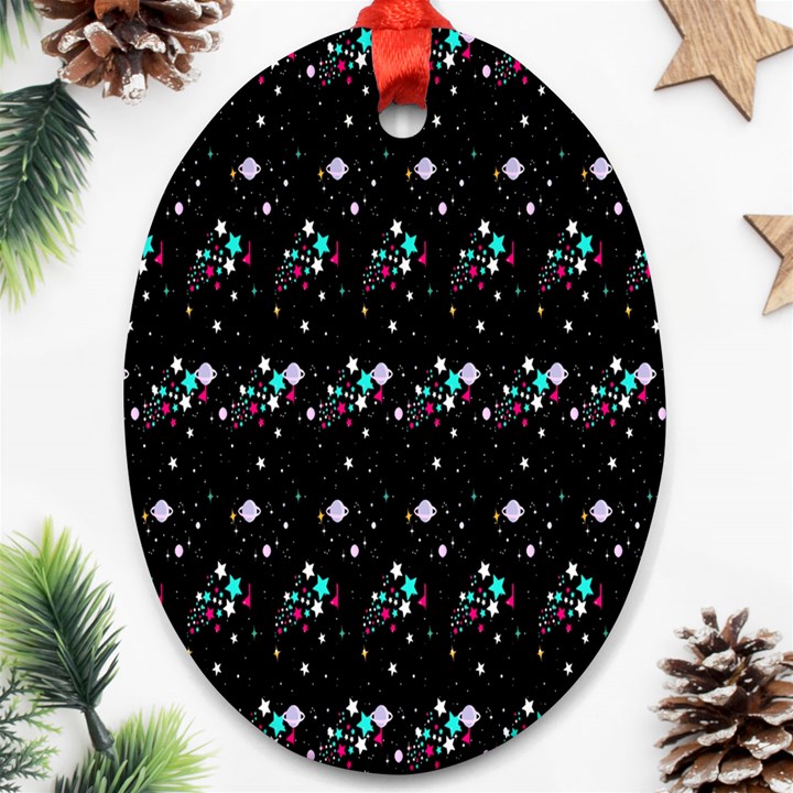 Galaxy Stars Oval Ornament (Two Sides)