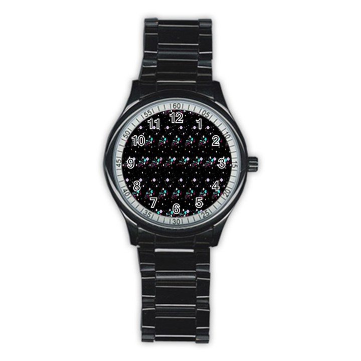 Galaxy Stars Stainless Steel Round Watch