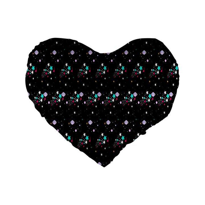 Galaxy Stars Standard 16  Premium Flano Heart Shape Cushions