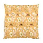 Cream Floral Standard Cushion Case (One Side) Front