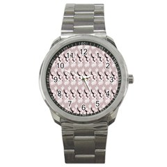 Pink Floral Sport Metal Watch by Sparkle