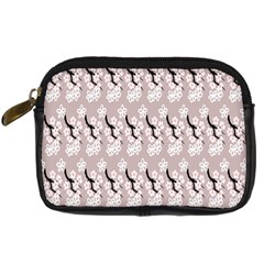 Pink Floral Digital Camera Leather Case by Sparkle