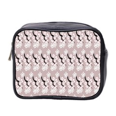 Pink Floral Mini Toiletries Bag (two Sides) by Sparkle