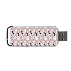 Pink Floral Portable Usb Flash (one Side) by Sparkle