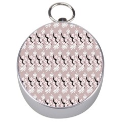 Pink Floral Silver Compasses by Sparkle