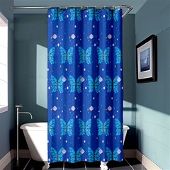 Glitter Butterfly Shower Curtain 36  X 72  (stall)  by Sparkle